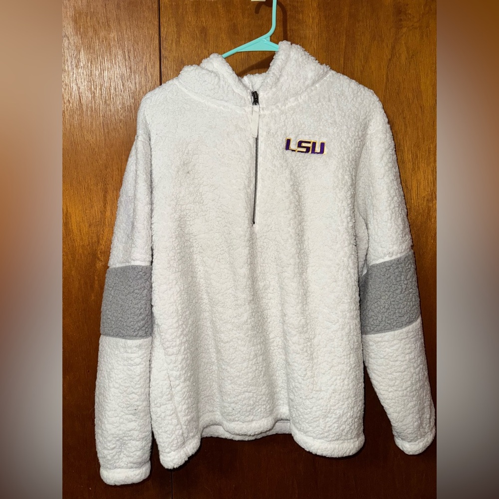 LSU sherpa half zip hoodie